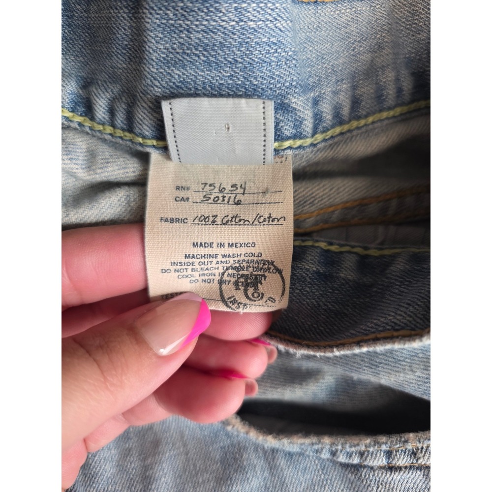 Vintage 2000s Y2K Abercrombie & Fitch Distressed Bootcut Jeans Light Wash 36x34 - Picture 7 of 9